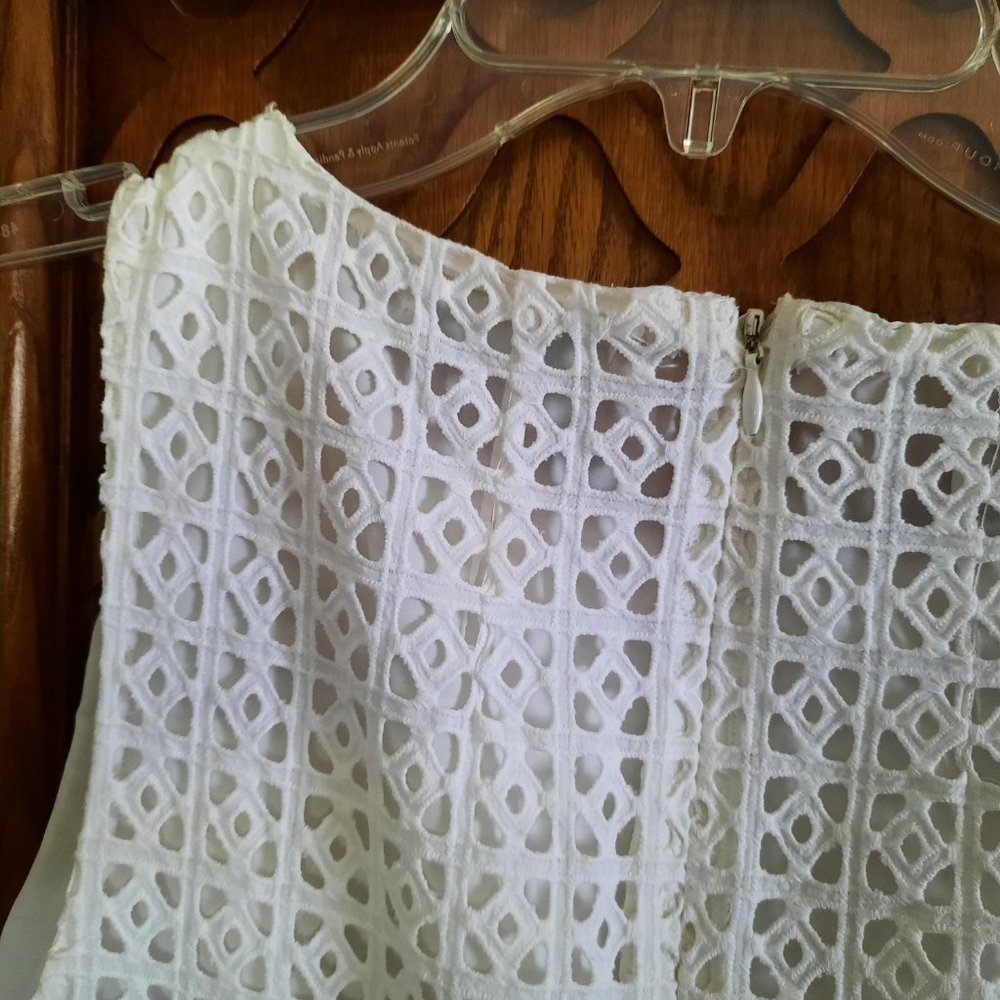 MADEWELL White Eyelet Trail Mini Sleeveless Sheath Dress with Pockets! - 6 - Picture 11 of 16